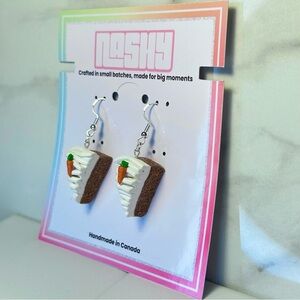 Carrot Cake Slices (Textured) - Handmade Earrings